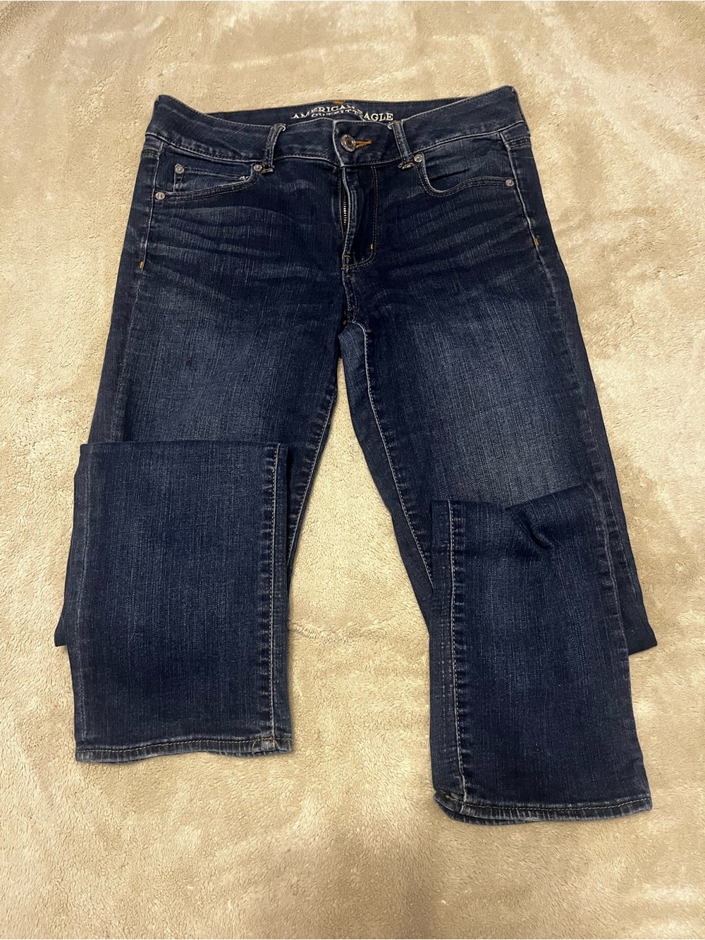 American Eagle Outfitters Women's Dark Indigo Straight Leg Jeans